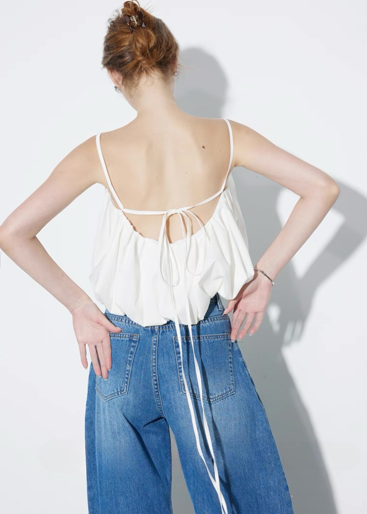 Cloud Back Tie Bubble Top