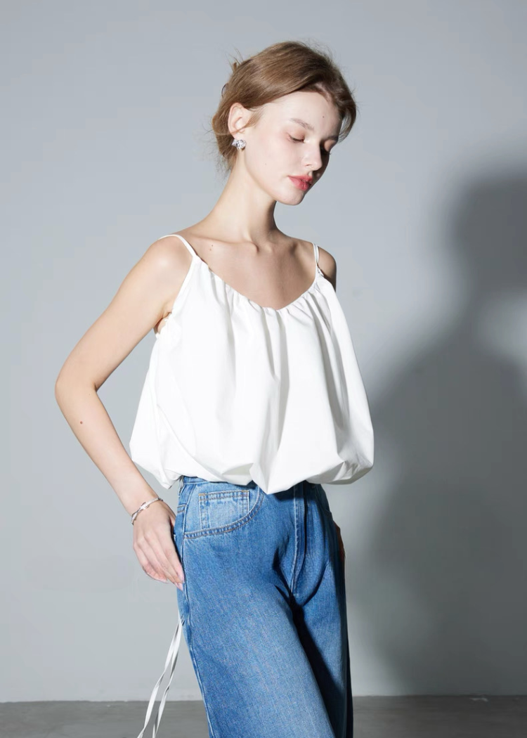 Cloud Back Tie Bubble Top
