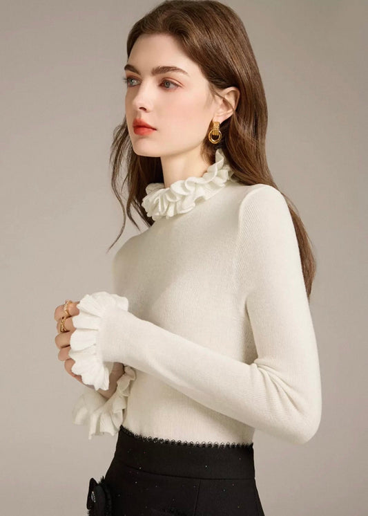 Frill Elegance Knit Top