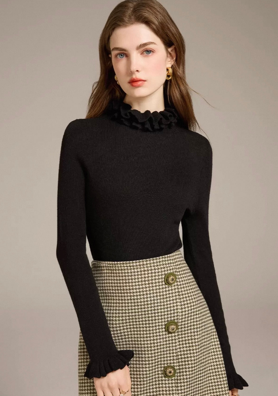 Frill Elegance Knit Top