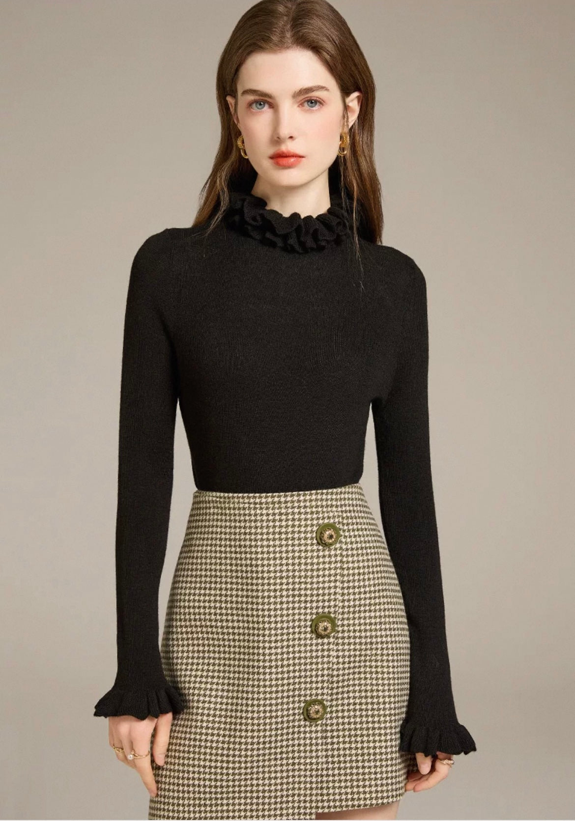 Frill Elegance Knit Top