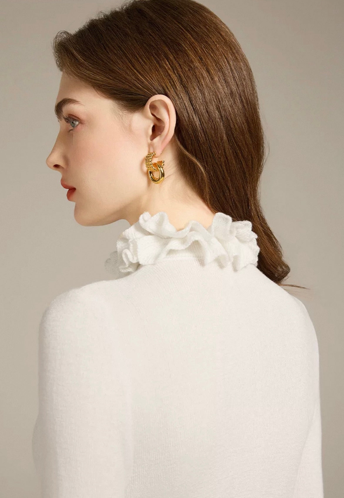 Frill Elegance Knit Top