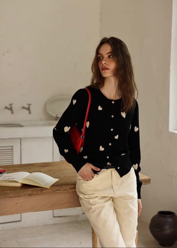 Heart Motif Cardigan