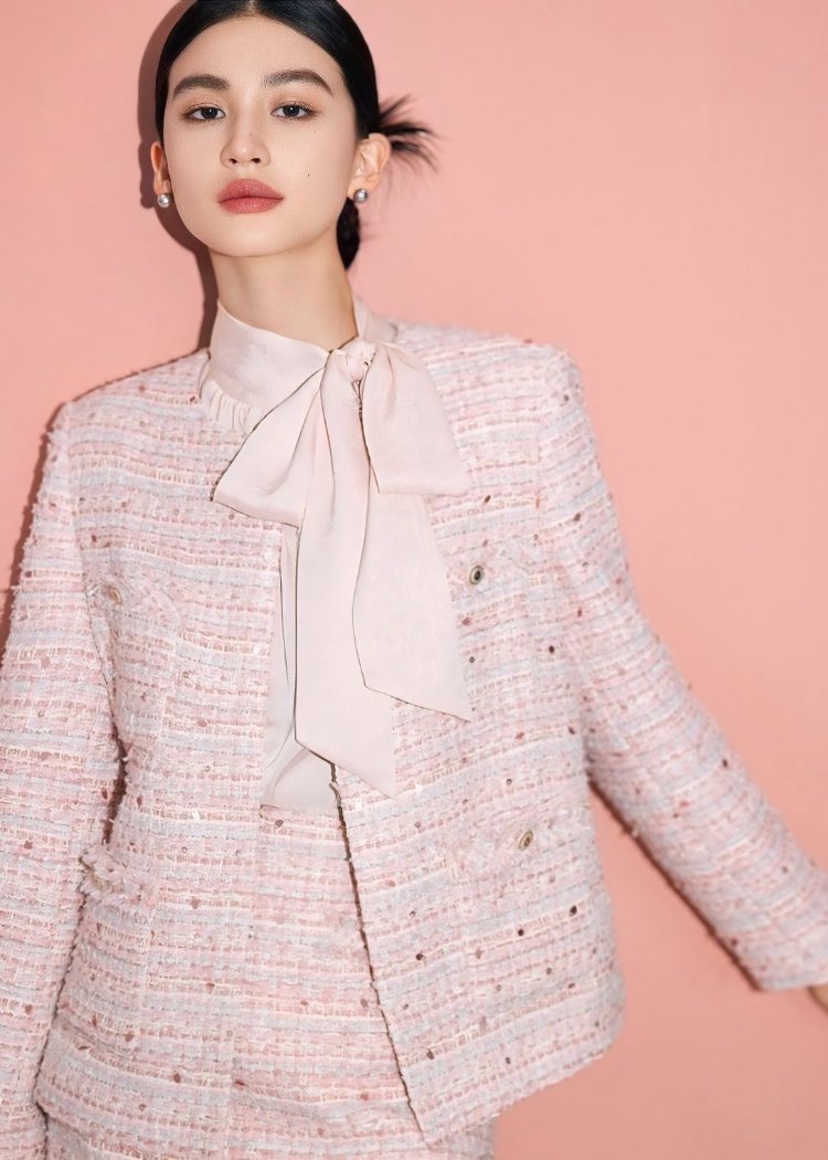 Multi Pink Color Tweed Jacket
