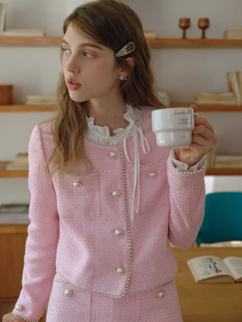 Pink Tweed Set