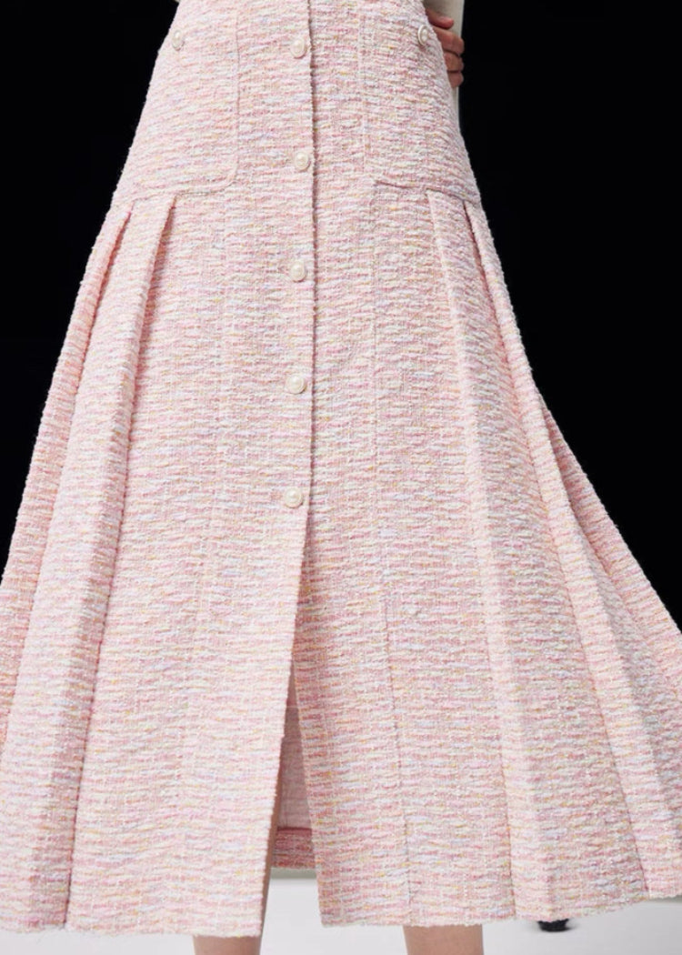 Pink Classical Tweed Skirt