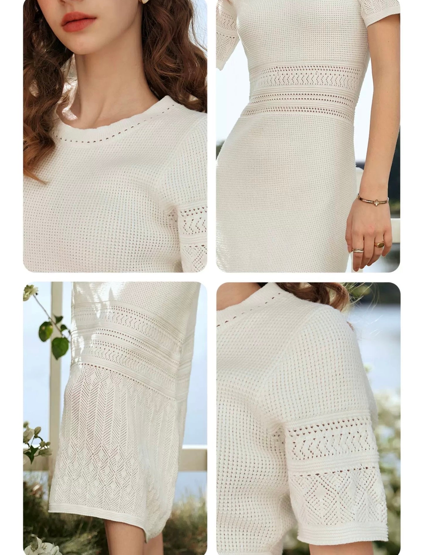 White Knitted Dress