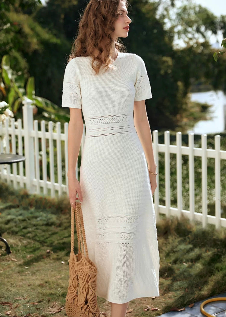 White Knitted Dress
