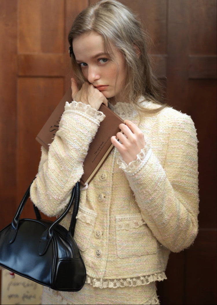 Cream Tweed Set