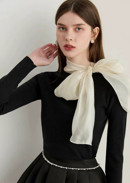 Bow-Tie Knit Top