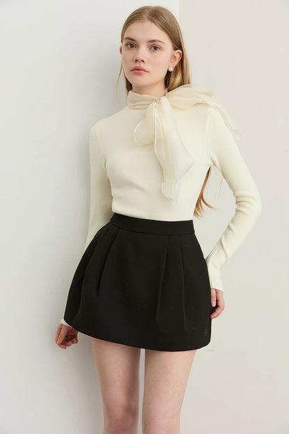 Bow-Tie Knit Top