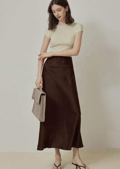 Chocolate Satin Skirt