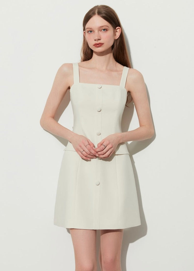 Classical Button Mini Dress