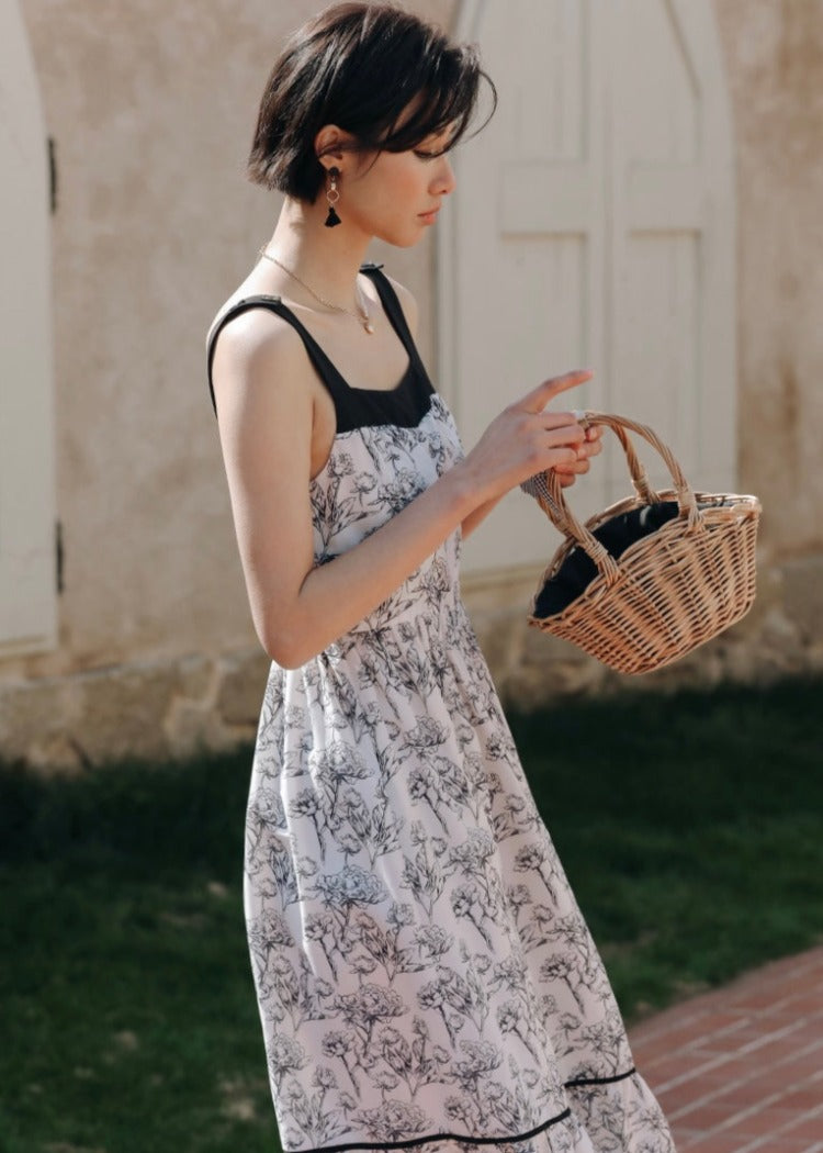 Contrast Floral Dress