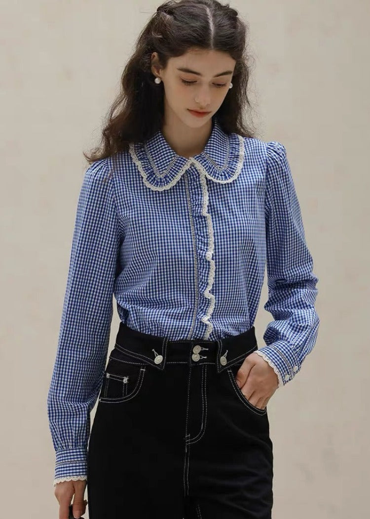 Cotton Lace Trimmed Blouse