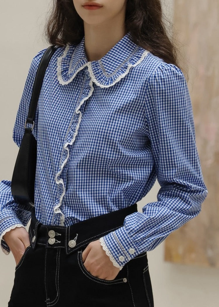 Cotton Lace Trimmed Blouse