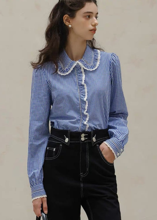 Cotton Lace Trimmed Blouse