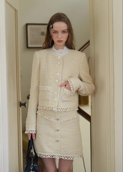 Cream Tweed Set