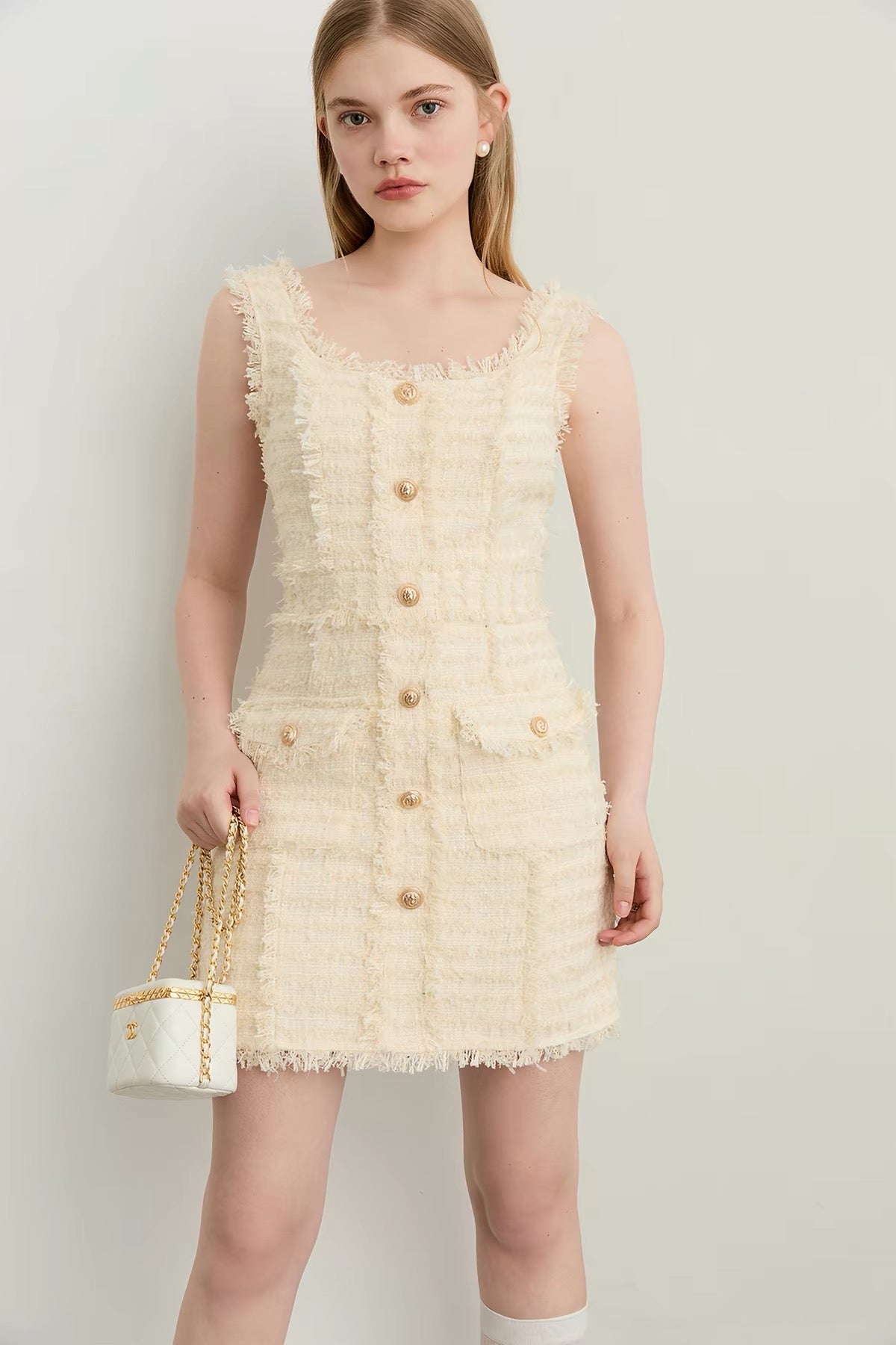 Feather Tweed Dress