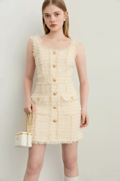 Feather Tweed Dress