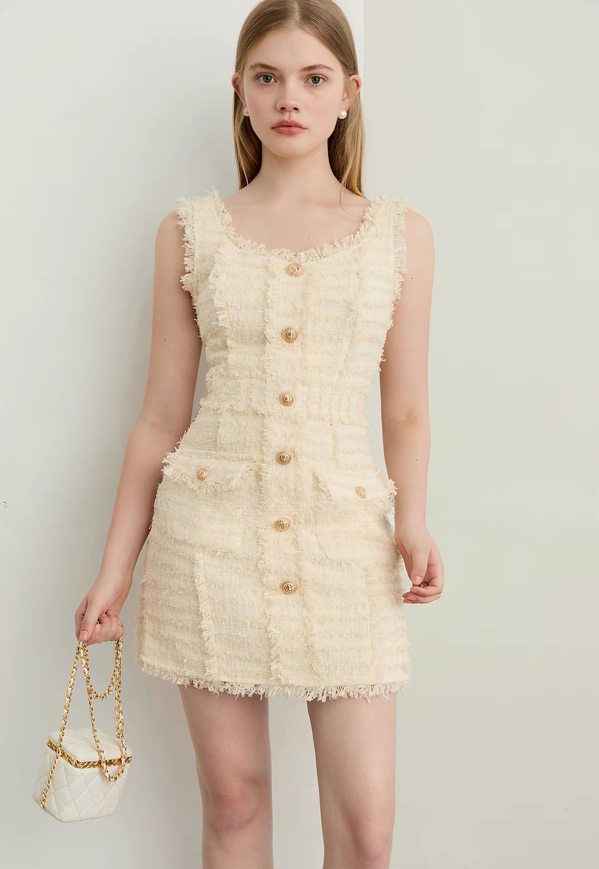 Feather Tweed Dress