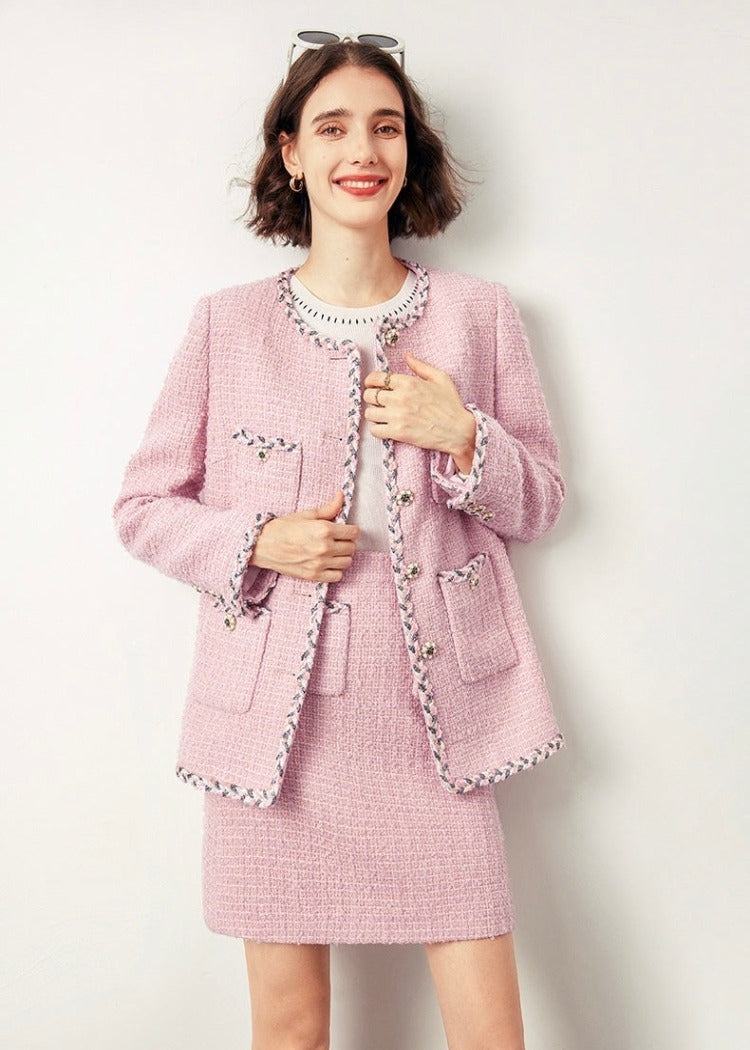 Flower Button Tweed Jacket