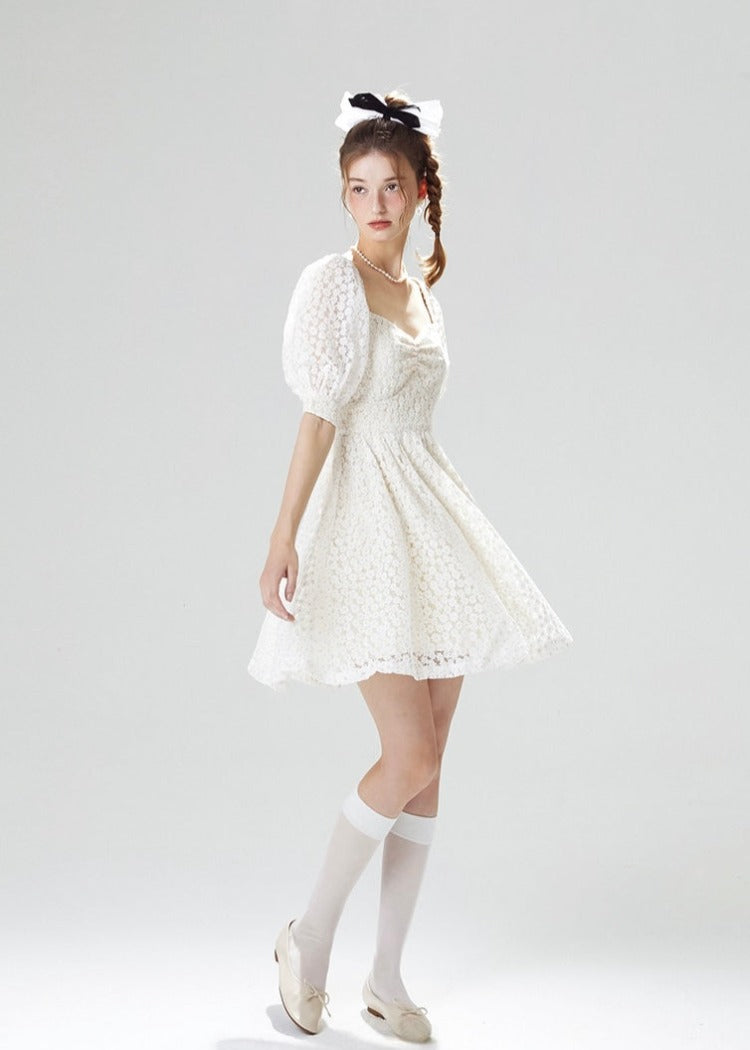 Flower Embroidery Mini Dress