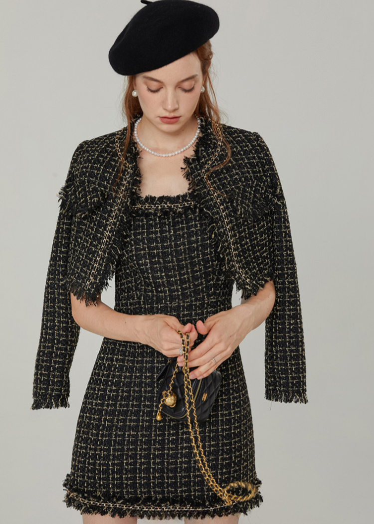 Fringe Tweed Short Jacket – BONITA ESCARLATA