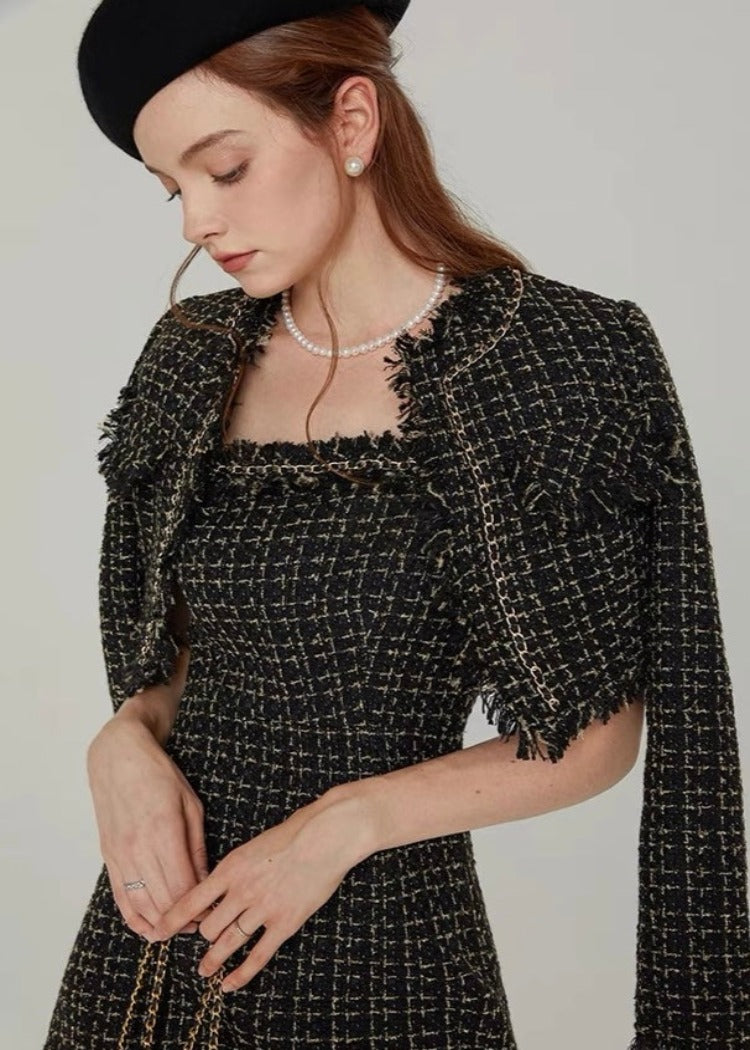 Fringe Tweed Short Jacket