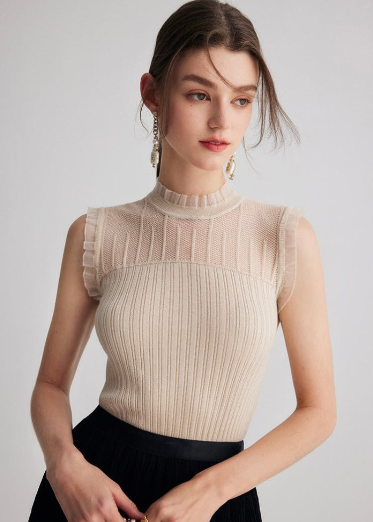 High Neck Lace Knit