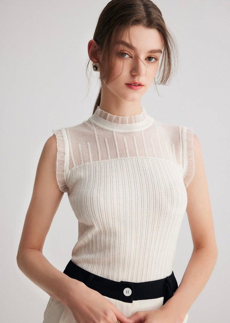 High Neck Lace Knit