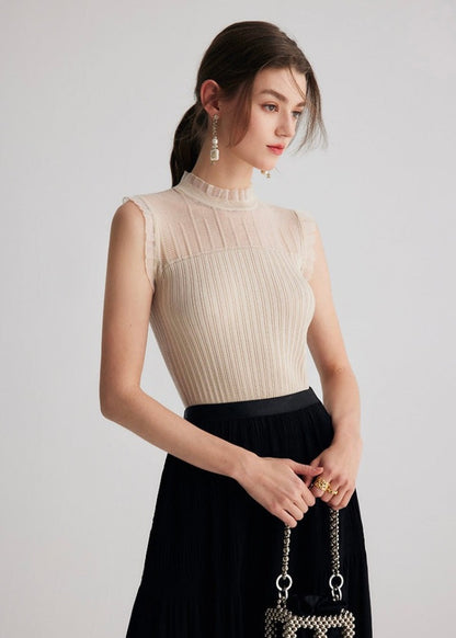 High Neck Lace Knit