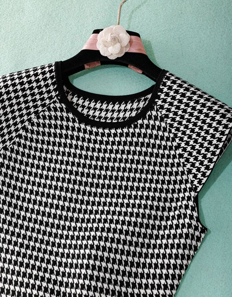 Houndstooth Pattern Dress