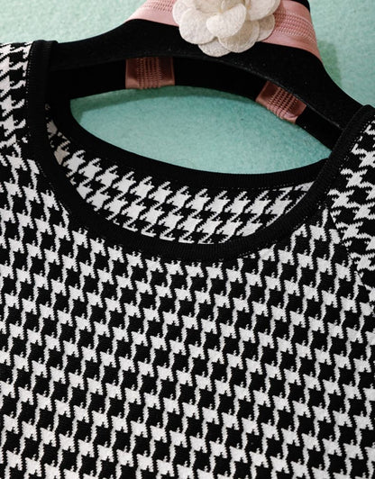 Houndstooth Pattern Dress