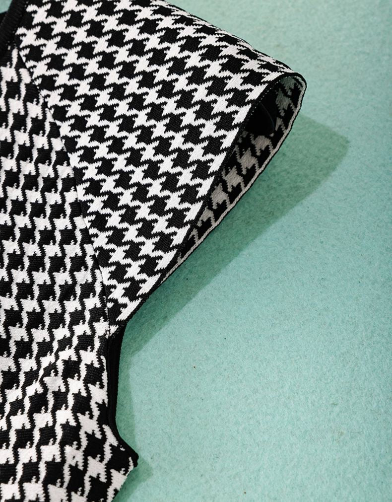 Houndstooth Pattern Dress