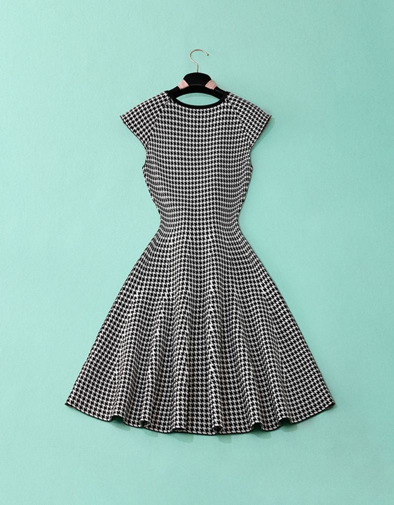 Houndstooth Pattern Dress