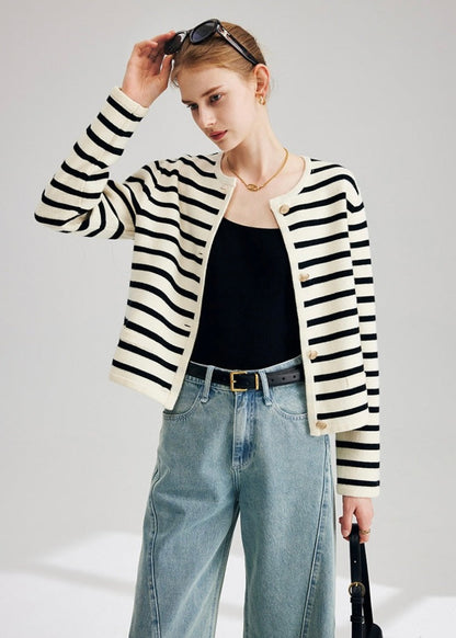 Striped Knitted Cardi