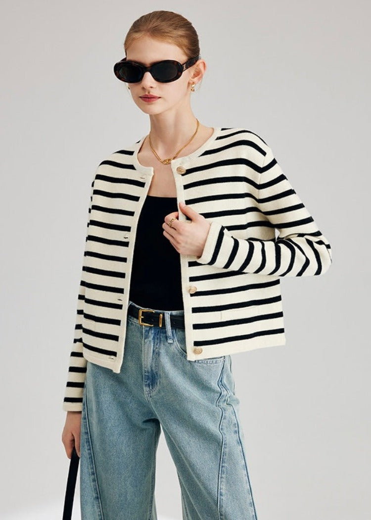 Striped Knitted Cardi