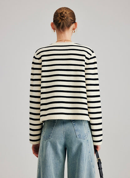 Striped Knitted Cardi