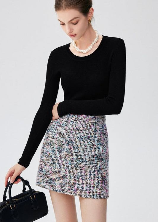 Multi Color Tweed Skirt