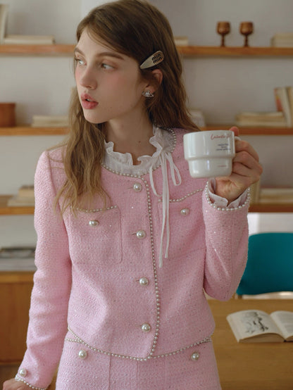 Pink Tweed Set