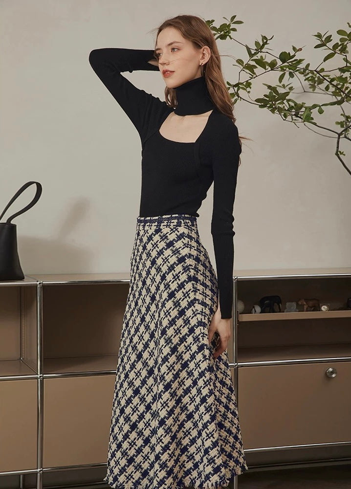 Plaid Long Skirt