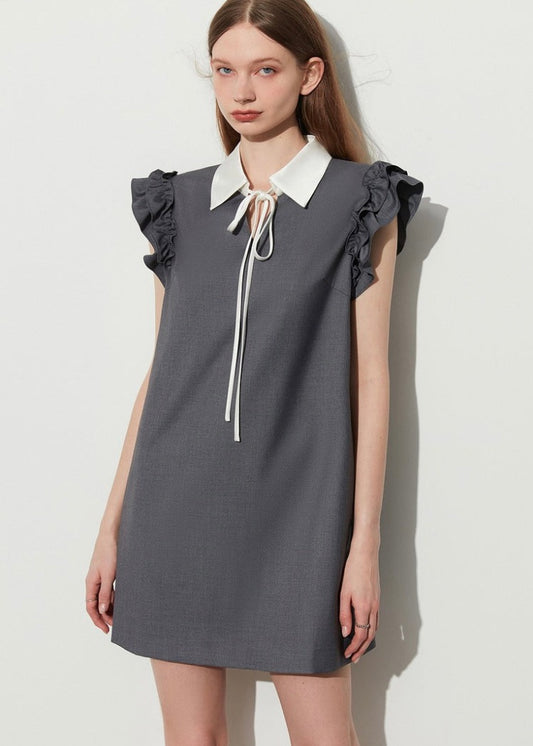 Ruffle Sleeve Collar Dress