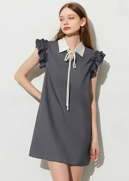 Ruffle Sleeve Collar Dress