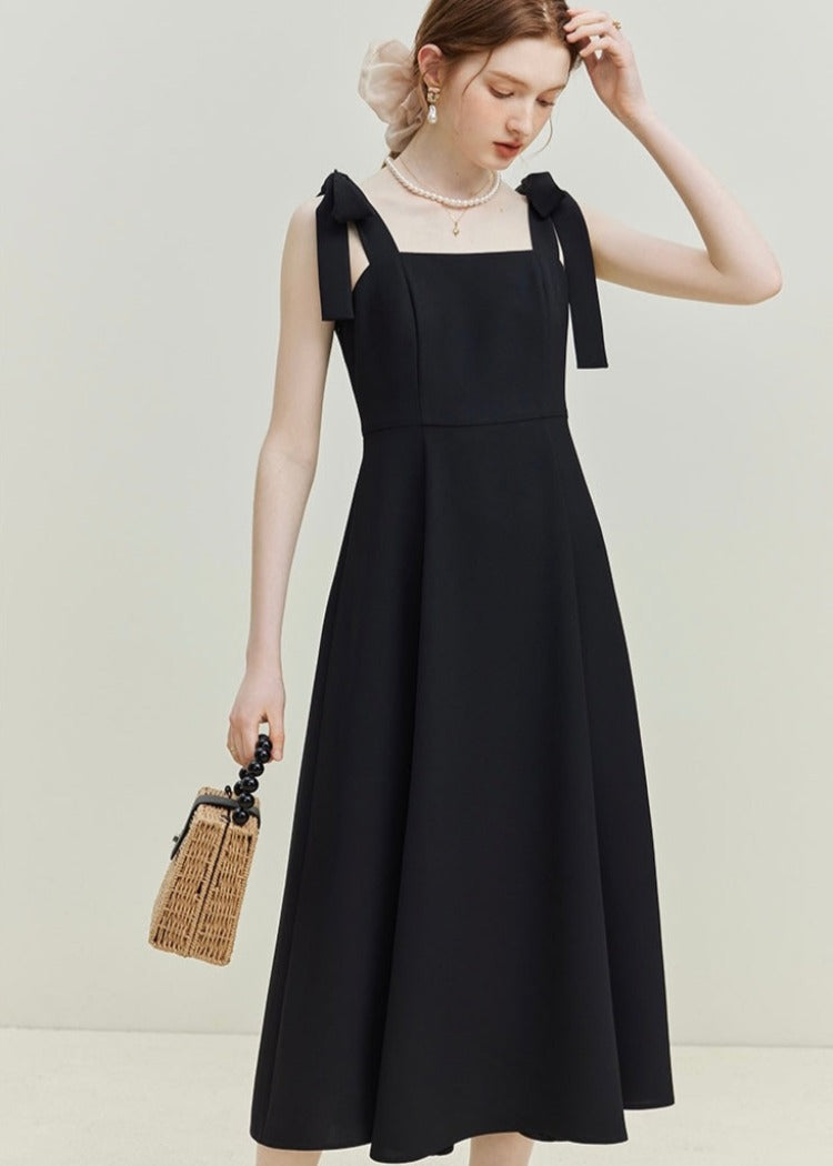 Shoulder Ribbon A-Line Dress