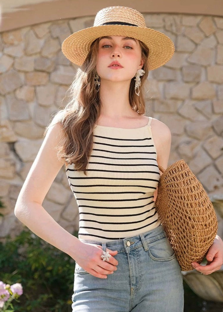 Thin Strap Striped Knit