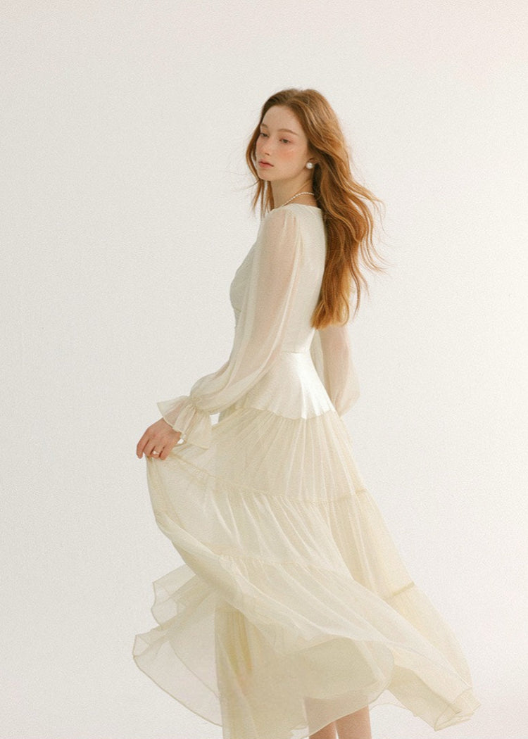 Tiered Chiffon Dress