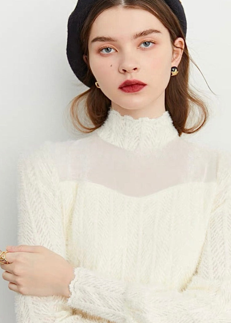 Turtle Neck Mohair Knitted Top