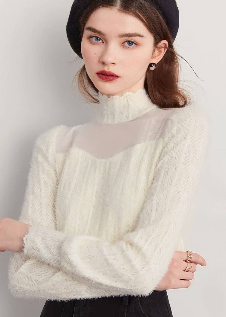 Turtle Neck Mohair Knitted Top