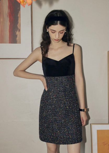 Tweed Velvet Dress